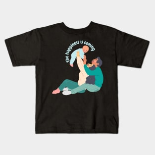 t shirt the happiness is coming the baby is coming Kids T-Shirt